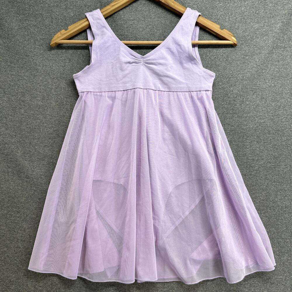 Ballet Leotard Dress Girls Size 150 US 10/12 Lavender Purple Flutter Dancewear
